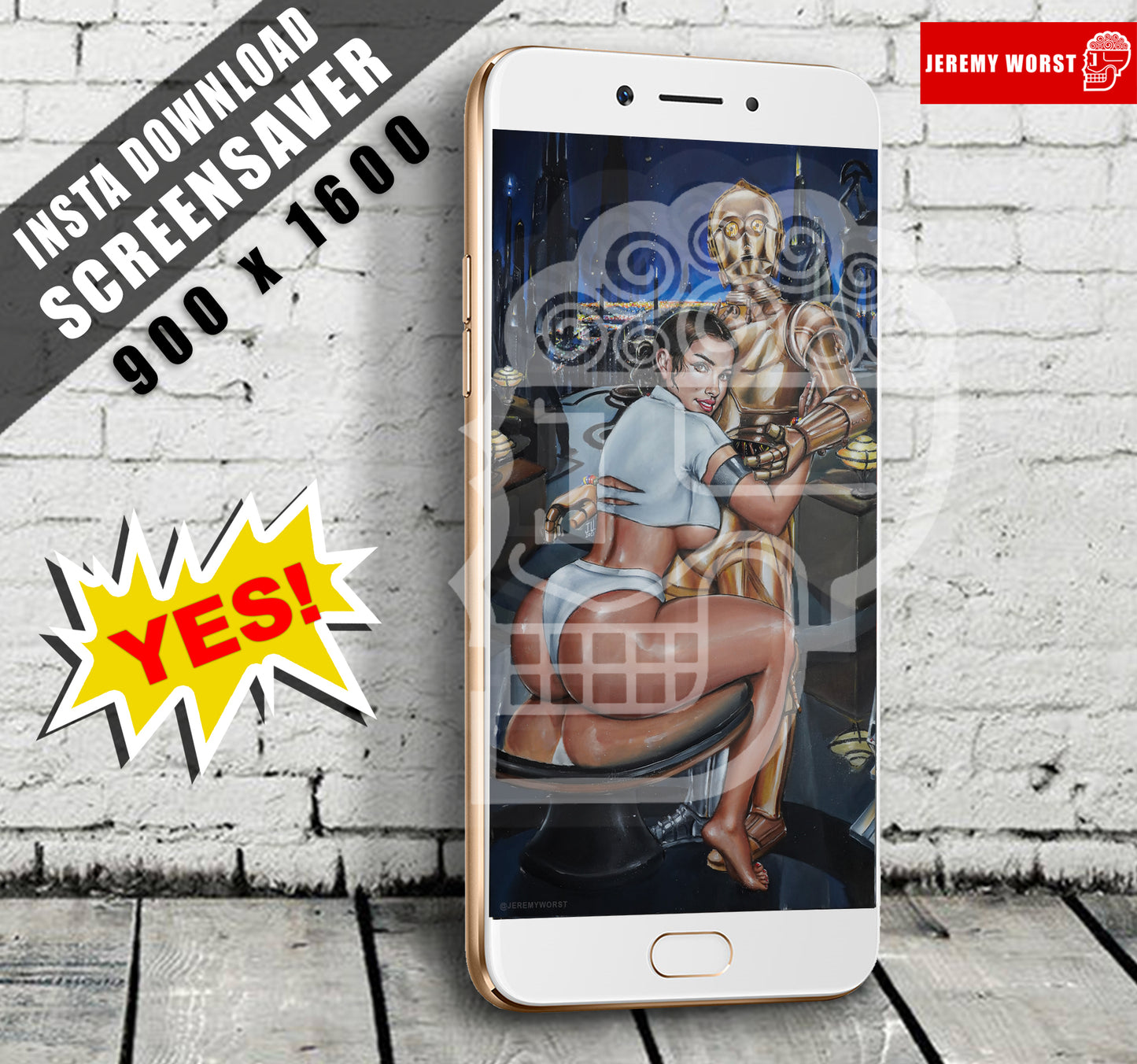 Padme Likes C3PO INSTA DOWNLOAD Phone Screensaver Princess Leia Jeremy Worst Dark side Death Star blaster wallpaper iphone android