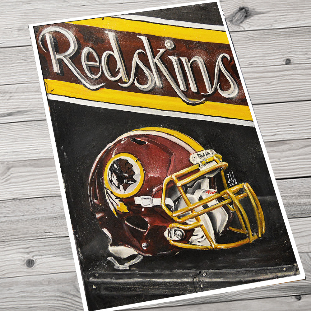 JEREMY WORST Redskins Washington Commanders Painting sports Canvas Print Artwork helmet art great gift for him