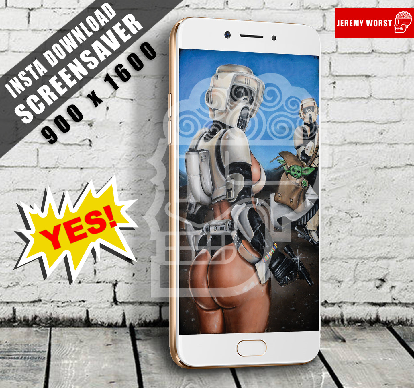 Scout Troopers baby Yoda INSTA DOWNLOAD Phone Screensaver Princess Leia Jeremy Worst Dark side blaster wallpaper iphone android skywalker