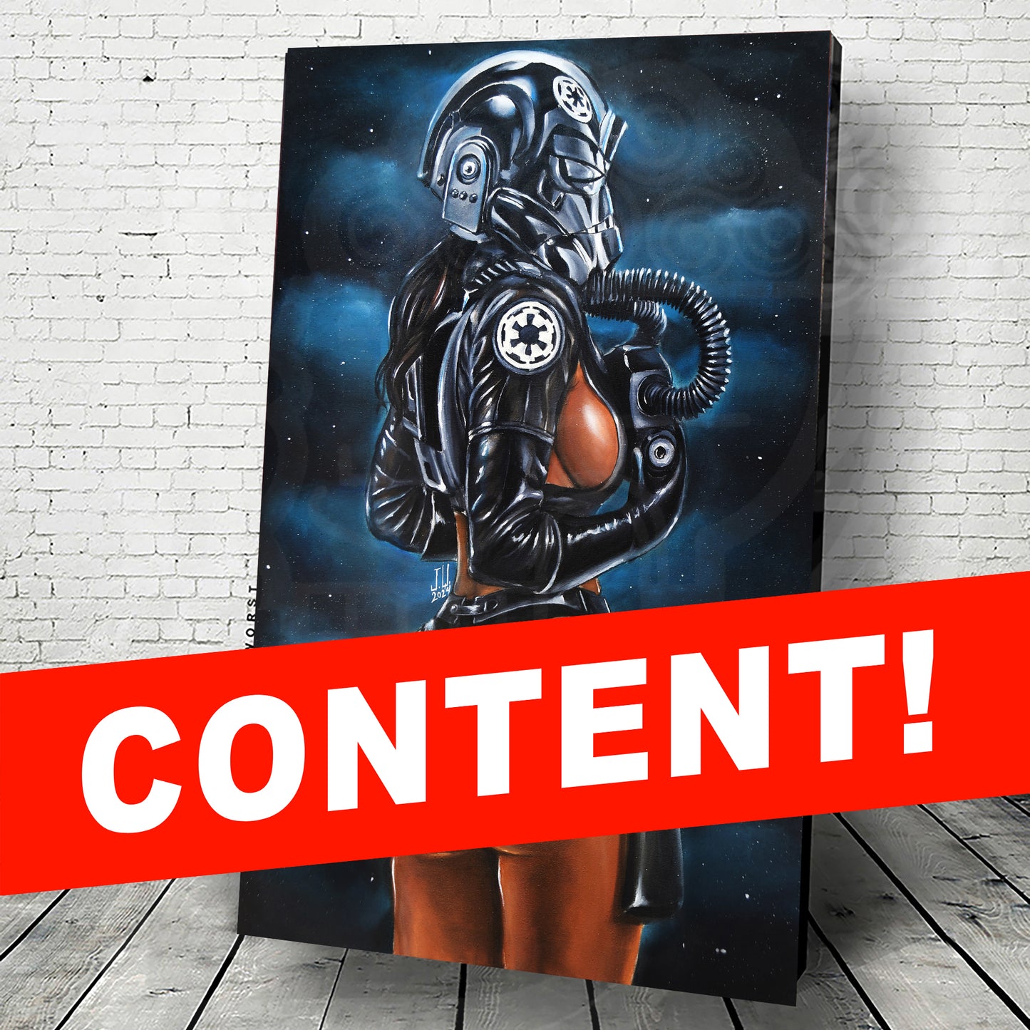 "Tie Fighter" Jeremy Worst Painting Original (Commission Sold)