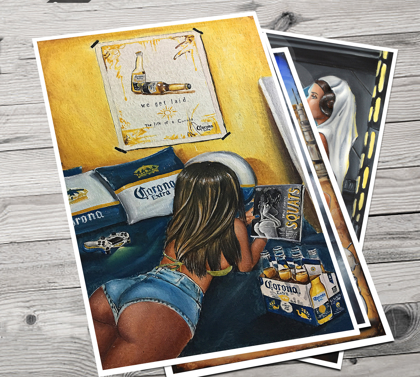 JEREMY WORST Corona ad hair sexy Canvas Prints Posters booty sexy bottle beer art artwork 1 anime cool party nsfw alcohol