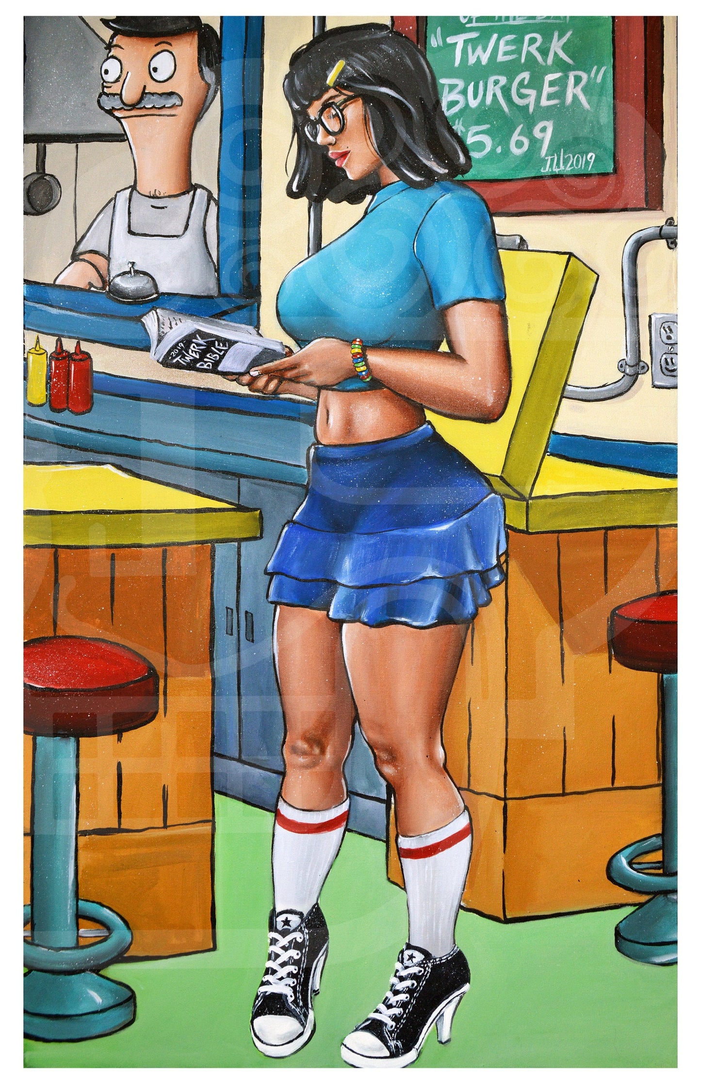 TINA Twerk butts B0bs Burger uhh nsfw canvas Jeremy Worst