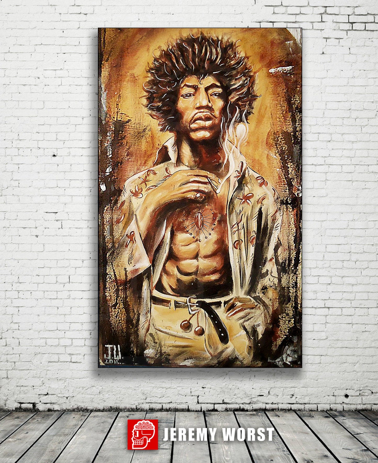 JEREMY WORST Jimi Hendrix 2011 Canvas print instagram anime art painting nsfw sticker