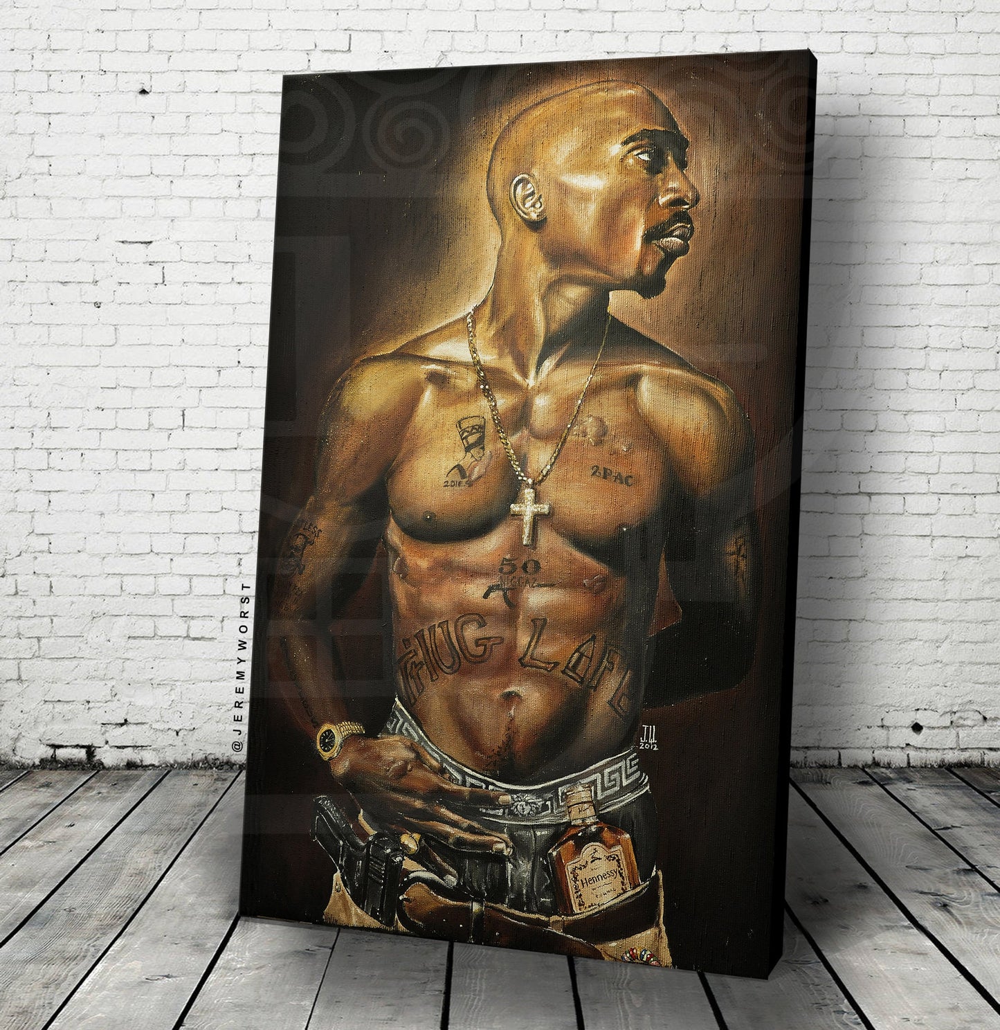 Tupac 2012 by Jeremy Worst Acrylics on Canvas Original Painting