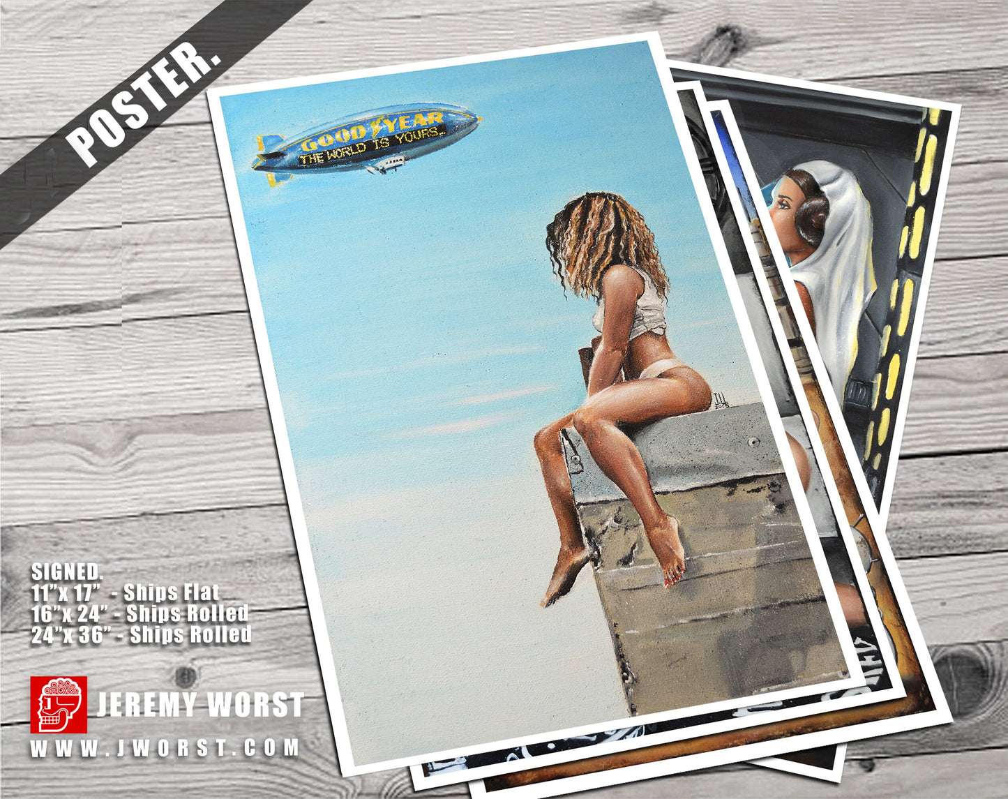 JEREMY WORST The World is Yours Artwork Signed Poster Print poster sizes nsfw Nudes tattoo fashion sexy woman anime dragon con cosplay