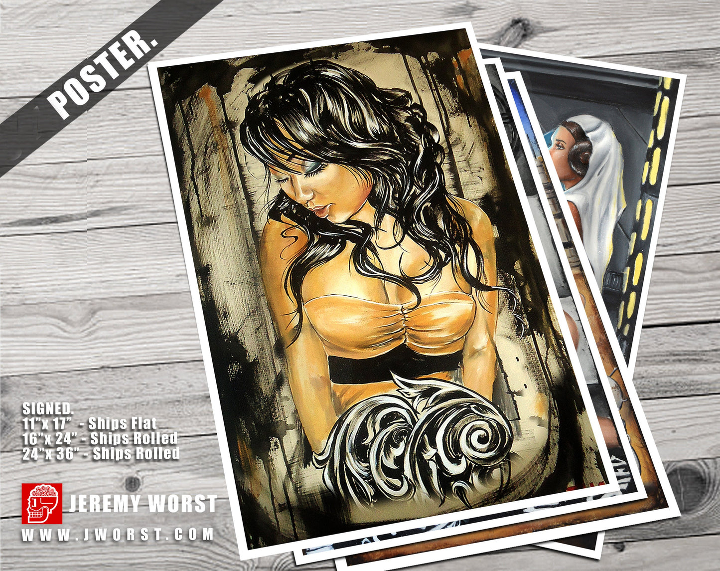 JEREMY WORST She Asian sexy Original Artwork Signed Print anime nsfw sticker
