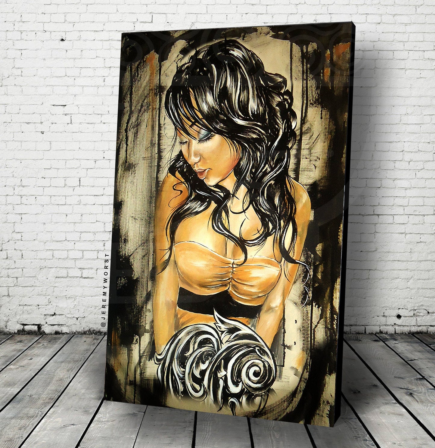 JEREMY WORST She Asian sexy Original Artwork Signed Print anime nsfw sticker