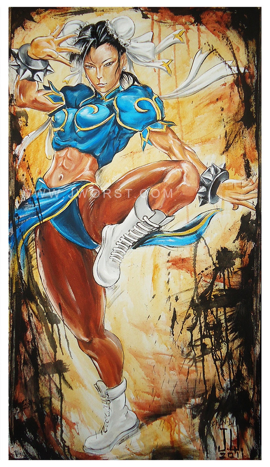 JEREMY WORST Chun Li Sexy girl Artwork Fine Art Print nsfw up anime pin sticker