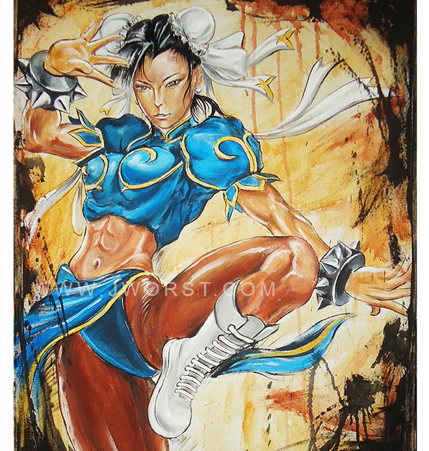 JEREMY WORST Chun Li Sexy girl Artwork Fine Art Print nsfw up anime pin sticker