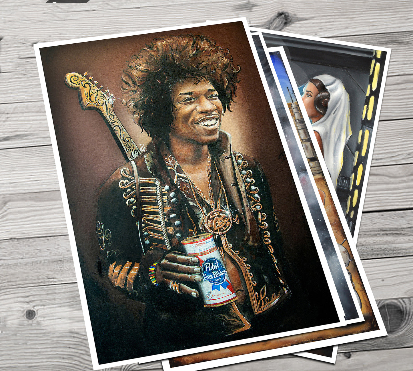 JEREMY WORST Jimi Hendrix 2012 Pabst Blue Ribbon Original Artwork Canvas Print 1 anime cool stuff bro for herparty nsfw sticker