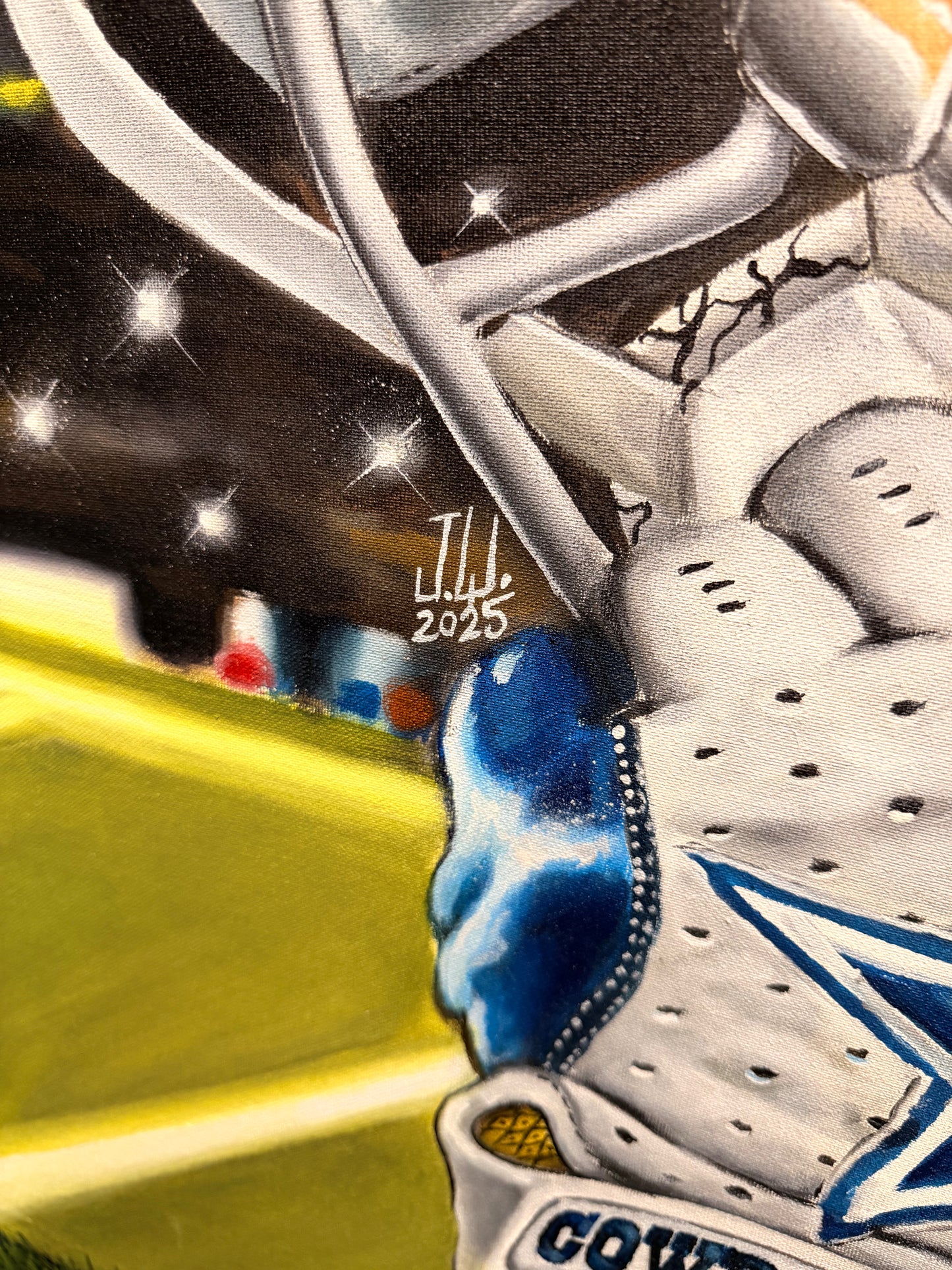Cowboys 2024 Original Painting by Jeremy Worst sports Canvas Print Artwork helmet Nfl Football