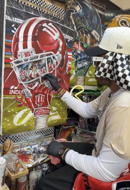 Indiana by Jeremy Worst 2026 Sports Football Canvas Print Artwork helmet Nfl Football1