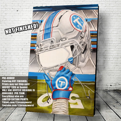 Titan Up by Jeremy Worst 2026 Sports Football Canvas Print Artwork helmet Nfl Football