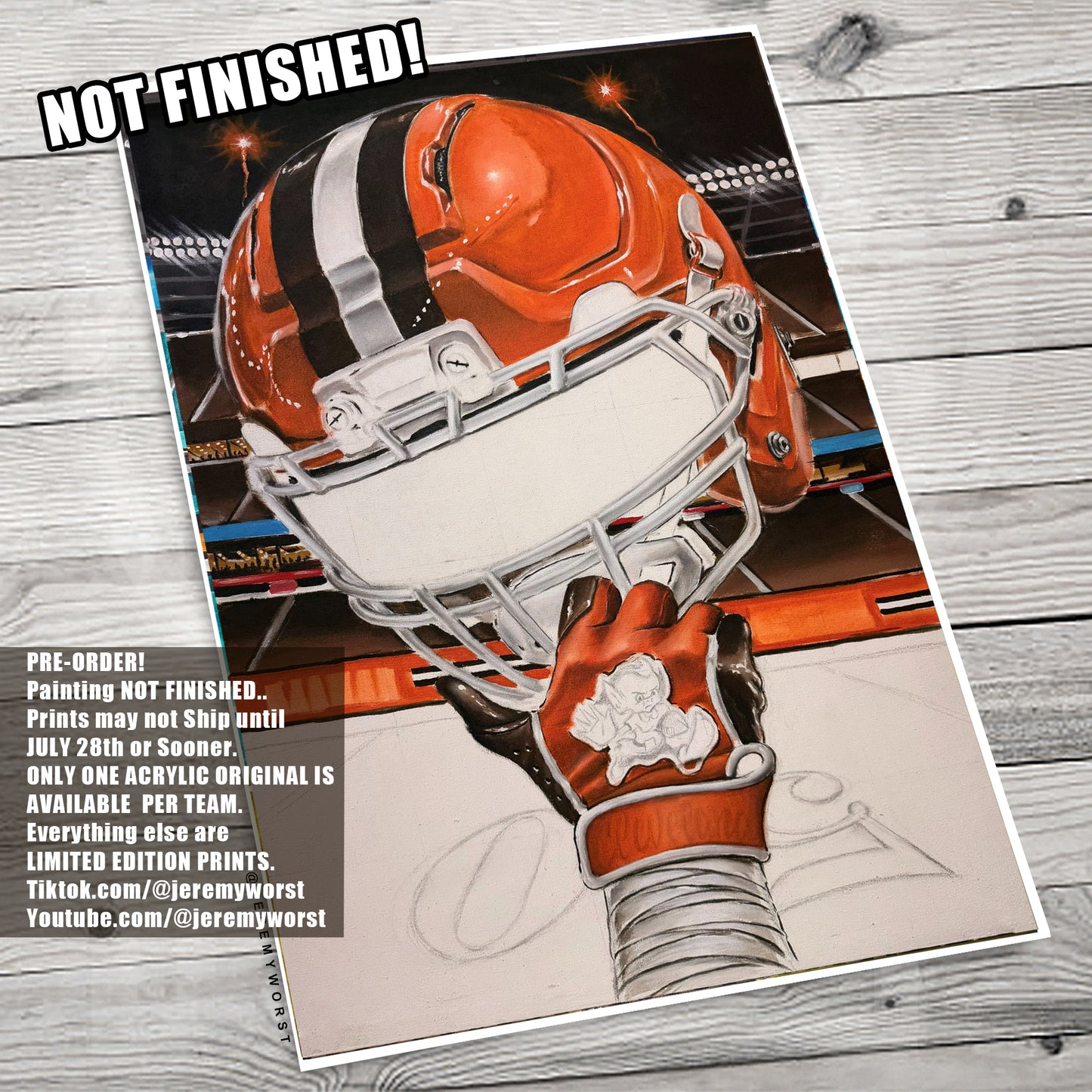 Brownie by Jeremy Worst 2026 Sports Football Canvas Print Artwork helmet Nfl Football