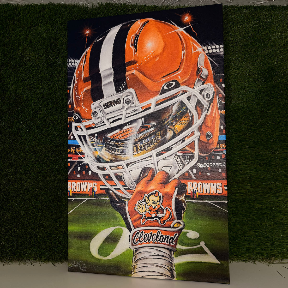 Brownie by Jeremy Worst 2026 Sports Football Canvas Print Artwork helmet Nfl Football