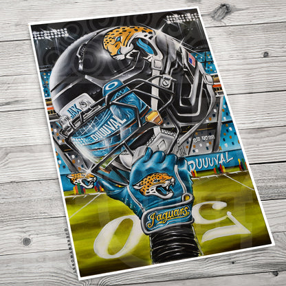 DUUUVAL JAGS by Jeremy Worst 2025 Sports Football Canvas Print Artwork helmet Nfl Football