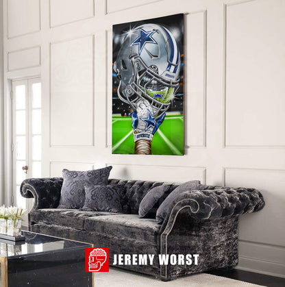 Cowboys 2024 Original Painting by Jeremy Worst sports Canvas Print Artwork helmet Nfl Football