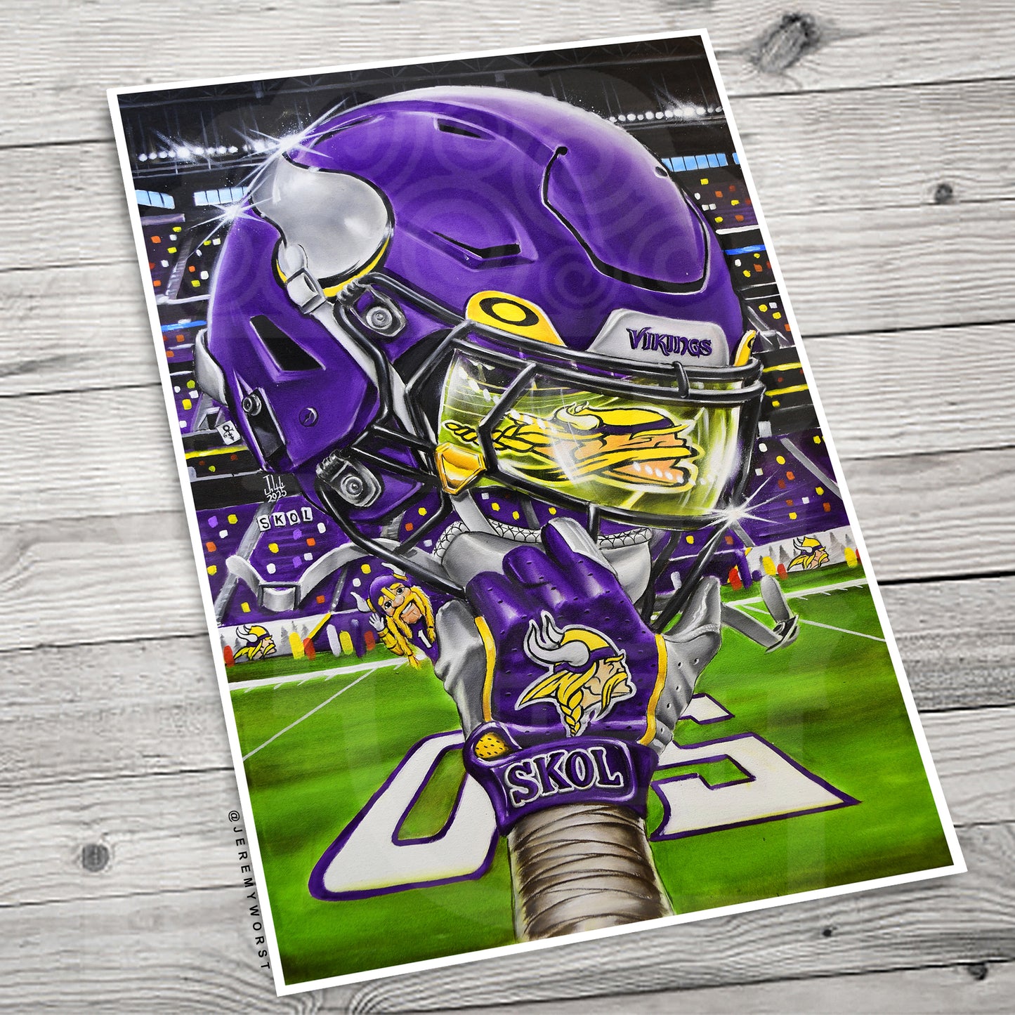 SKOL Minnesota by Jeremy Worst 2025 Sports Football Canvas Print Artwork helmet Nfl Football